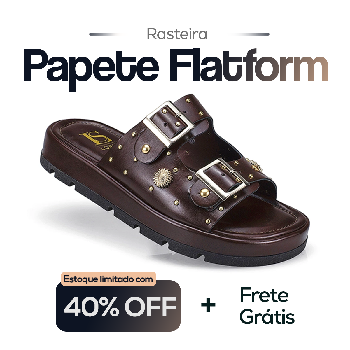 Sandália Papete Flatform - Conforto & Estilo para o Seu Dia a Dia