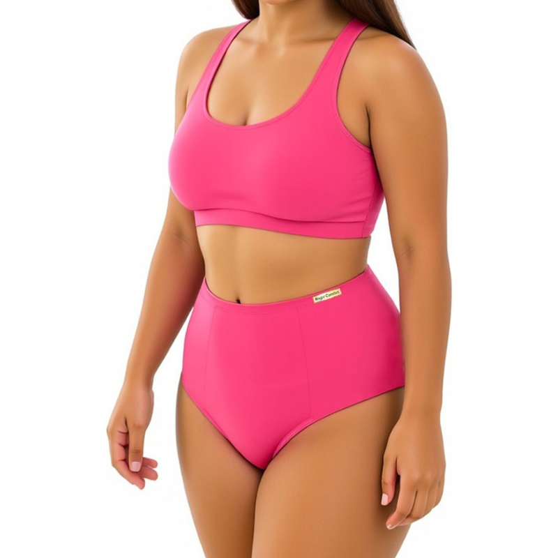OFERTA - Kit com 5 Calcinhas Plus Size Modelagem Anatômica Cintura Alta com Lateral Dupla e Larga
