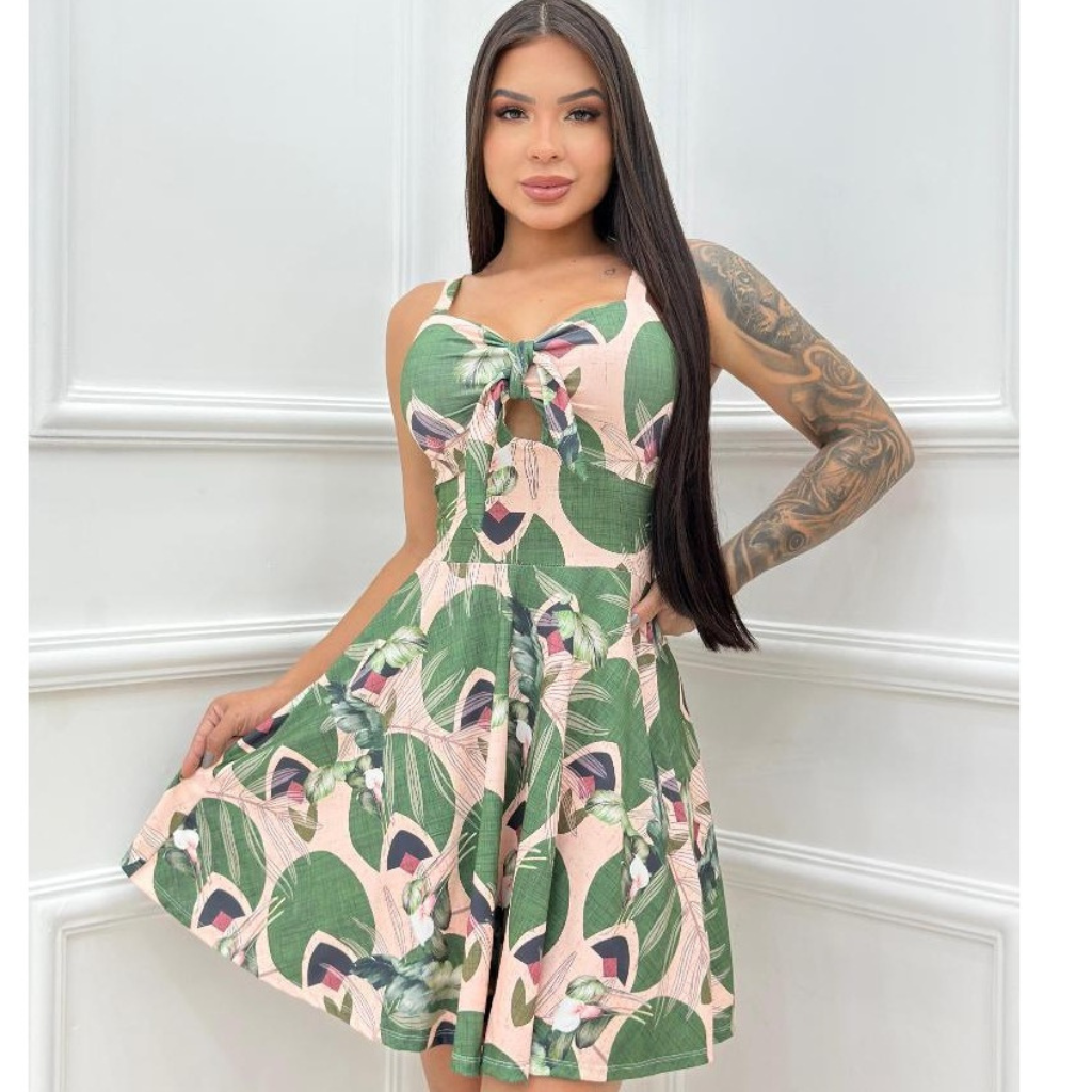 Vestido Estampado Rodado - Perfeito para os Dias de Verão