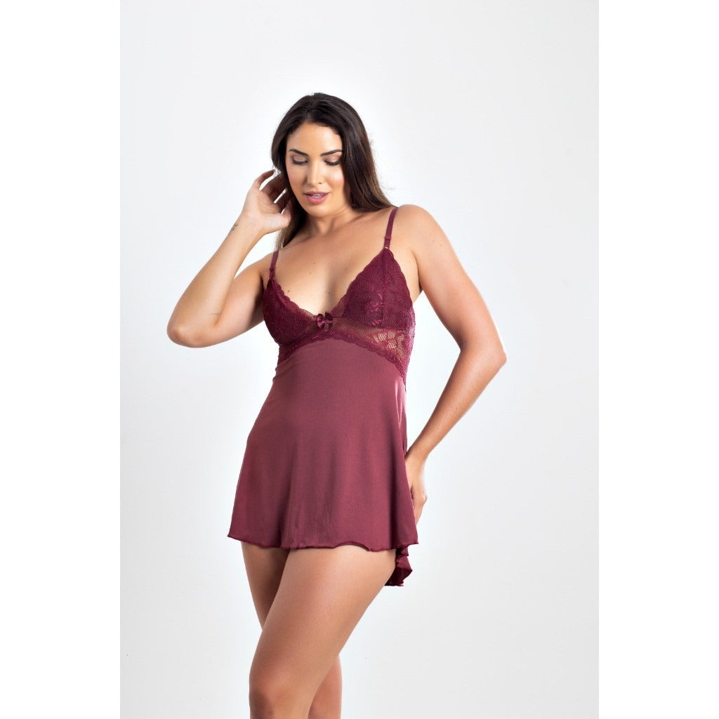 Camisola Feminina Bailarina com Detalhes em Renda e Costas em V