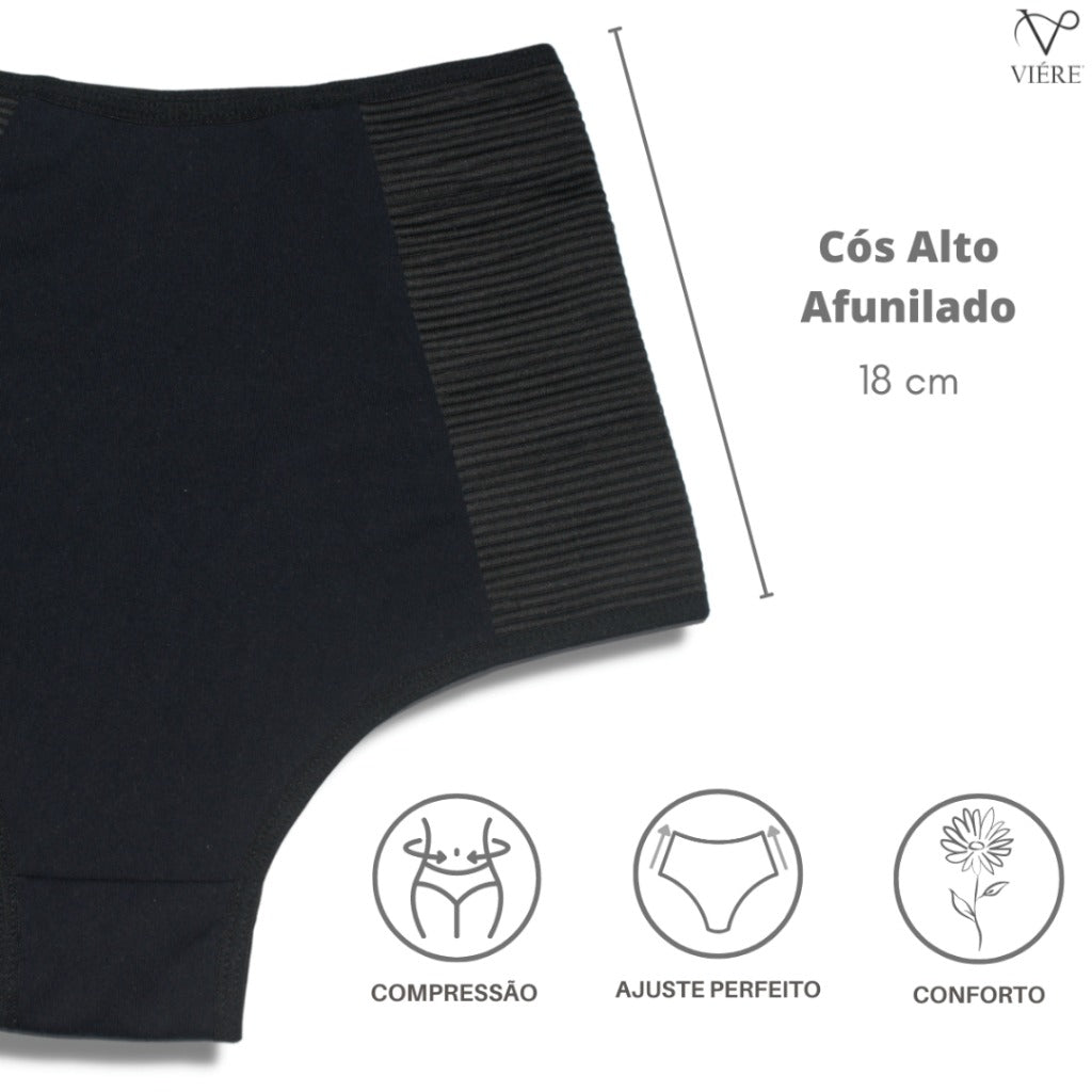 OFERTA - Kit 4 Calcinhas Cinta Modeladora Alta Pressão - Reduz Medidas com Zero Barriga