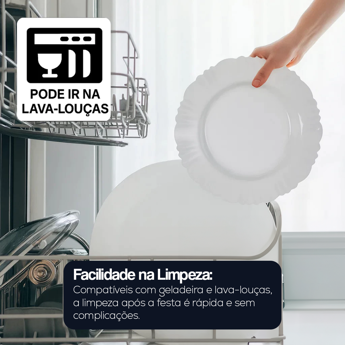 Kit Prato Fundo com Borda Branca