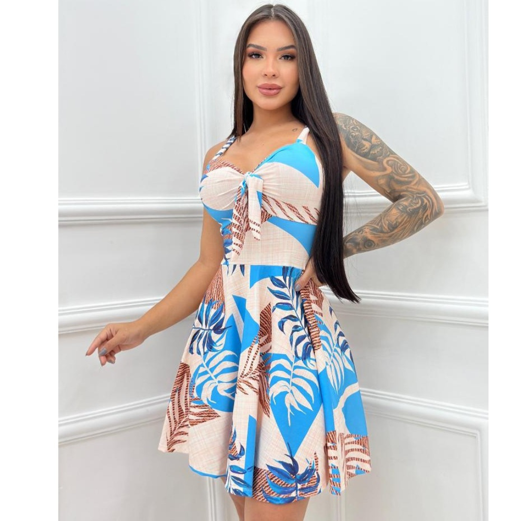 Vestido Estampado Rodado - Perfeito para os Dias de Verão