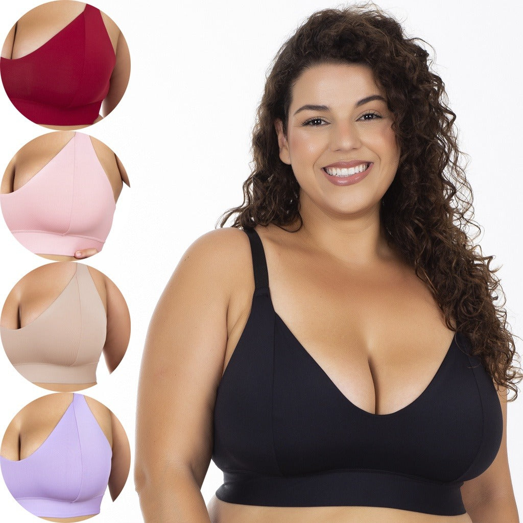 Kit 2 Sutiãs Plus Size Reforçados – Conforto Real Para o Seu Dia a Dia