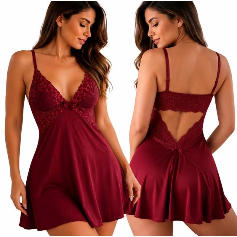Camisola Feminina Bailarina com Detalhes em Renda e Costas em V