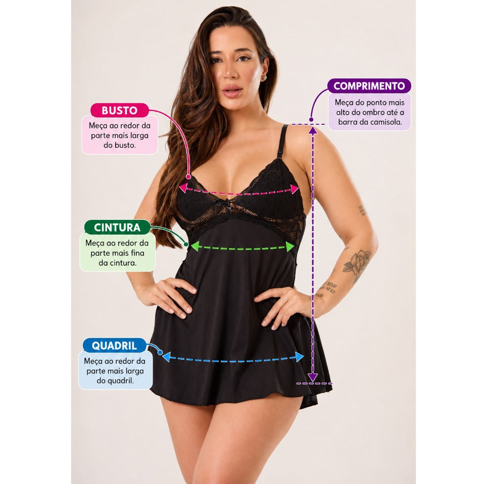 Camisola Feminina Bailarina com Detalhes em Renda e Costas em V