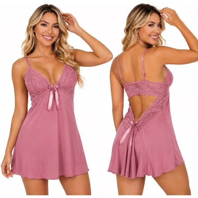 Camisola Feminina Bailarina com Detalhes em Renda e Costas em V