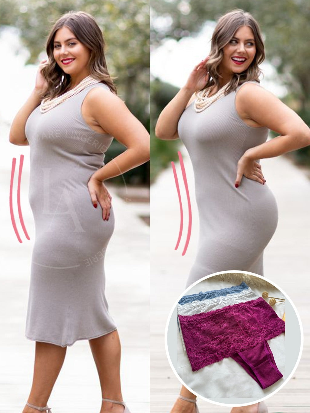 Kit de Calcinhas Modeladora Cinta Alta - Renda Luxo